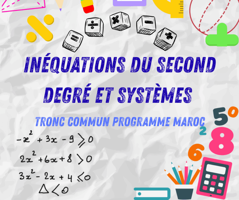 Inéquations du second degré et systèmes